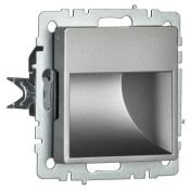 светильник Белый дневной 1W ПЛ20-БрС сталь BR-FL20-K46 BRITE IEK встраиваемый в подрозетник