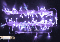гирлянда НИТЬ 10W мерцающий Фиолетовый RL-S10CF-24V-CT/V, прозрачный провод 10 м., соединяемая, 24V, 100 Led, IP65