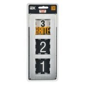 Рамка металлическая 3 поста IEK BRITE BR-M32-M-21-K47 РУ-3-1-Бр алюминий RE AL