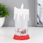 фигурка  светодиодная на батарейках «Свеча Сани новогодние», LR44, 6х6х10 см , RGB