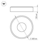 Накладной светильник  42W Белый дневной 022136(1) SP-TOR-RING-SURFACE-R600220V цилиндр белый