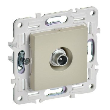 ТВ-розетка встраиваемая проходная IEK SKANDY SK-A10-P-K10 SK-A17B бежевый