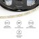 Светодиодная лента Белый теплый 2835 12V  9.6W/m 120Led/метр LSE-256 8мм IP20