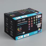 Умная гирлянда «Бахрома» RGB серебристая нить, управление с приложения, USB, 2х0.4 м., USB, 99 Led, IP20