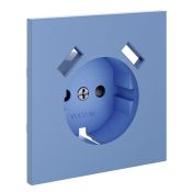 Накладка для розетки с заземлением и защитными шторками с USB A+A S70 деним