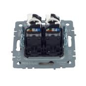Розетка встраиваемая компьютерная двойная IEK BRITE BR-K20-1-K37 РК10-2-БрШ RJ45 кат.5E шампань