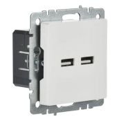 Розетка встраиваемая USB IEK BRITE A+A 3,1А BR-U21-D31-K01 РЮ10-1-БрБ белый