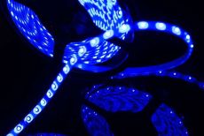 Светодиодная лента Синий 3528 12V  4.8W/m 60Led/метр герм (силикон) 00-00009250 SWG360-12-4.8-B-65-M