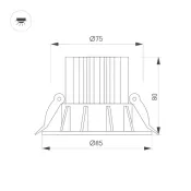 Встраиваемый светильник  10W Белый теплый 044612 MS-ATOLL-BUILT-R86 Warm3000 36 deg 230V IP54 круглый черный