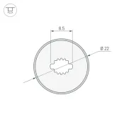Архитектурный силиконовый профиль WPH-FLEX-D22-360deg-S8-5m BLACK 045866