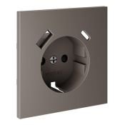 Накладка для розетки с заземлением и защитными шторками с USB A+C S70 капучино