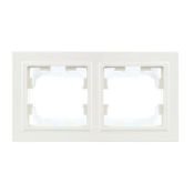 Рамка пластик 2 поста IEK BRITE BR-M22-44-K01 РУ-2-БрБ-44 белый IP44