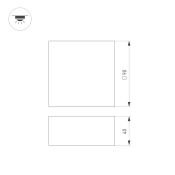 Встраиваемый светильник  12W Белый дневной 038336 DL-GRIGLIATO-S90x90 IP40 квадрат черный металл