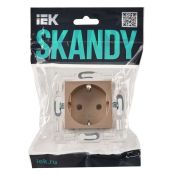 Штепсельная розетка встраиваемая IEK SKANDY 16А SK-R11-16-K98 SK-R05Sa с з/к без з/ш песочный