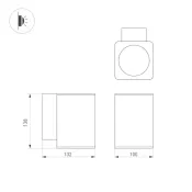 светильник  12W Белый теплый 046193 LGD-EVO-WALL-S100x100 44deg 220V IP54 прямоугольный накладной серый
