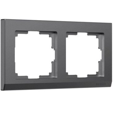 Рамка пластик 2 поста WERKEL Stark WL04-Frame-02 / W0021864 графит матовый