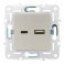 Розетка встраиваемая USB IEK SKANDY A+C 18Вт SK-U22-018-K37 SK-R13Sh шампань
