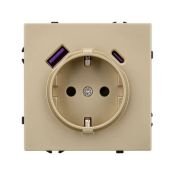 Штепсельная розетка встраиваемая Arlight SCT-NOBE-MUAC-SFPL-GD 16А 054286 с/з и USB тип A+C золото