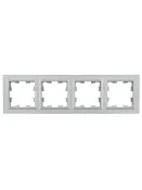 Рамка пластик 4 поста IEK BRITE BR-M42-K47 РУ-4-БрА алюминий