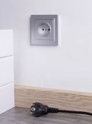 Штепсельная розетка встраиваемая IEK BRITE 16А BR-R14-16-K47-F РСР14-1-0-БрА с з/к и шторками в сборе алюминий
