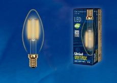 лампа ретро светодиодная Vintage форма свеча 5W UL-00002396 LED-C35-5W/GOLDEN/E14 GLV21GO