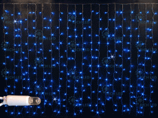 гирлянда ЗАНАВЕС  18W Синий Rich LED RL-CS2*1.5F-T/B, прозрачный провод, облегченный 2 м., 220V, 300 Led, IP54, мерцание