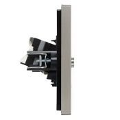 Розетка встраиваемая комбинированная IEK FORTE&PIANO FP-AK20-1-K46 FP536 TV+RJ45 кат.5E сталь