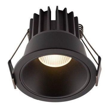 Встраиваемый светильник  12W Белый теплый DENKIRS GRENA DK4500-BK 220V IP20 круглый черный