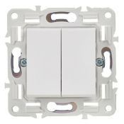 Выключатель встраиваемый двухклавишный перекрестный IEK SKANDY SK-V23-0-10-K01 SK-V06W арктический белый