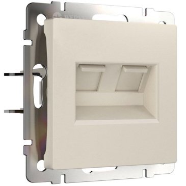 Розетка встраиваемая компьютерная двойная WERKEL Ethernet  RJ-45 W1181162 айвори матовый
