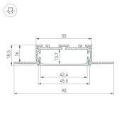 алюминиевый профиль KLUS POWER-W50H16-F-HIDE-2000 028917
