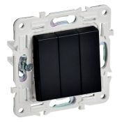 Выключатель встраиваемый трехклавишный IEK SKANDY SK-V30-0-10-K02 SK-V11Bl черный