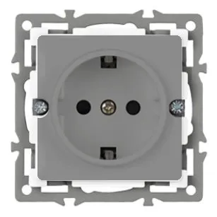 Штепсельная розетка встраиваемая Arlight SCT-GP-MEU-PL-GR 16А 043741 с з/к серая