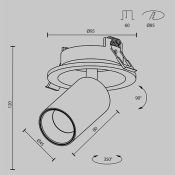 Встраиваемый светильник   7W Белый теплый FOCUS LED C071CL-7W3K-WB поворотный цилиндр белый