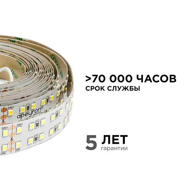 Светодиодная лента Белый теплый 2835 24V 38W/m 240Led/метр 00-304 PRO 20мм IP20 Светодиодная лента Белый теплый 2835 24V 38W/m 240Led/метр 00-304 PRO 20мм IP20