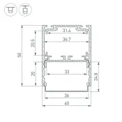 алюминиевый профиль SL-LINE-4050-3L-2000 ANOD 044666