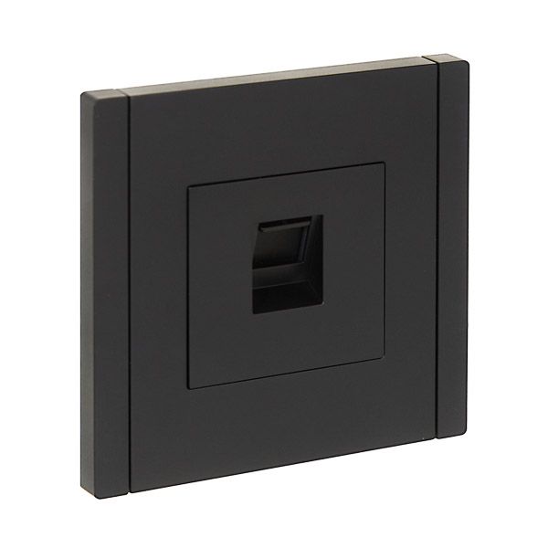 Розетка встраиваемая компьютерная IEK FORTE&PIANO RJ45 кат.6 FP131 черный FP-K10-2-K02