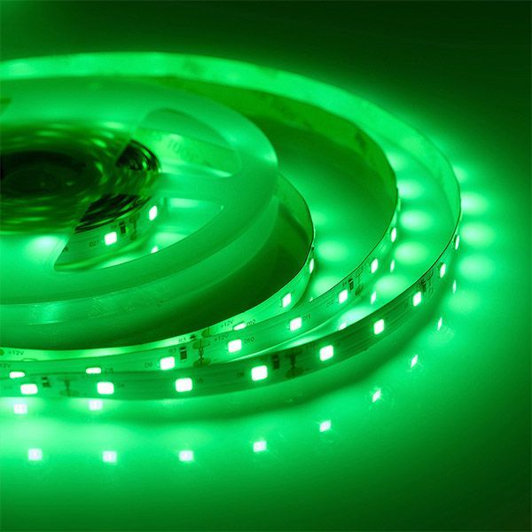 Светодиодная лента Зеленый 3528 12V  4.8W/m 60Led/метр 00-34 8мм