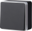 Выключатель накладной  одноклавишный проходной WERKEL GALLANT WL15-01-03 черный с серебром
