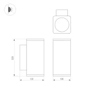 светильник  12W Белый дневной 046194 LGD-EVO-WALL-TWIN-S100x100-2x12W 44deg 220V IP54 прямоугольный накладной серый