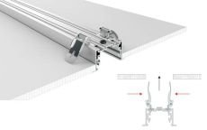 алюминиевый профиль S2-LUX с экраном S2-LINIA69-F-2500 ANOD+OPAL  021177