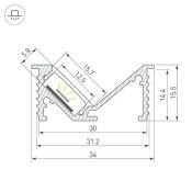 алюминиевый профиль SL-BEVEL-W32-F-2000 ANOD BLACK 063941