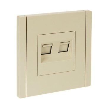 Розетка встраиваемая компьютерная IEK FORTE&PIANO двойная RJ45 кат.6 FP434 ваниль FP-K20-2-K10