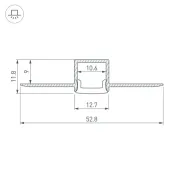 алюминиевый профиль FANTOM-BENT-W12-TOP-2000 ANOD 040327