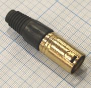 XLR Штекер кабельный GOLD/пластик 3pin