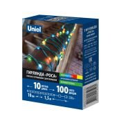 гирлянда РОСА MULTICOLOR UL-00011302 ULD-S1000-100-DGA MULTI темно-зеленый провод IP20 DEW BAND 10м