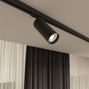 Трековый светильник однофазный  15W SOLID TUBE DK6202-BK под лампу GU10 IP20 на шинопровод черный