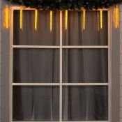 гирлянда фигурная «Сосульки рифленые» Желтый 12V прозрачная нить, 192 LED,2.5х0.3 м с эффектом стекания IP65