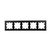 Рамка пластик 5 постов IEK BRITE BR-M52-12-2-K23 РУ-5-Бр хром/черный