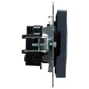 Штепсельная розетка встраиваемая IEK BRITE 10А BR-R10-10-K35 РС10-1-0-БрМ без з/к и шторками маренго